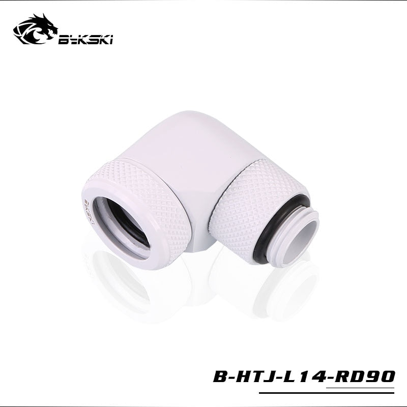 Bykski OD14mm 90 Degree Rotary Hard Tube Fittings, G1/4 Adapters For OD14mm Hard Tubes, B-HTJ-L14-RD90