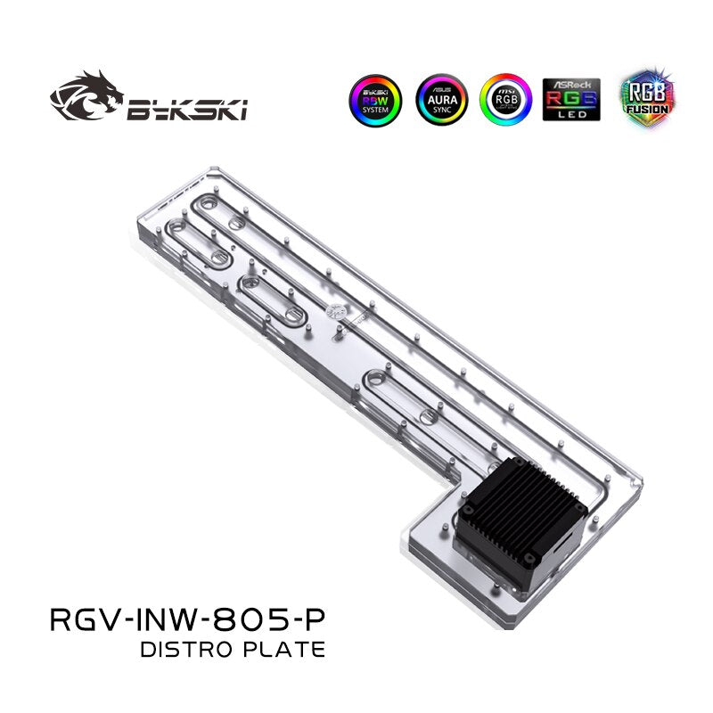 Bykski RGV-INW-805-P, cartes de voies navigables pour boîtier Win 805, pour bloc d'eau CPU Intel et construction GPU unique