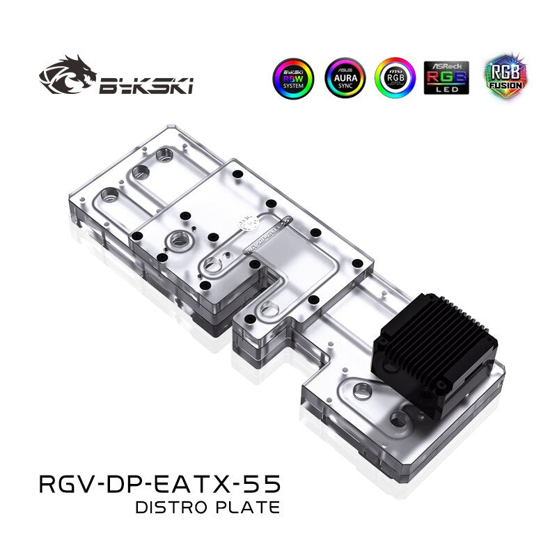 Cartes de voies navigables Bykski RGV-DP-EATX-55-P pour boîtier Deepcool Eatx 55 pour bloc d'eau CPU Intel et construction GPU unique