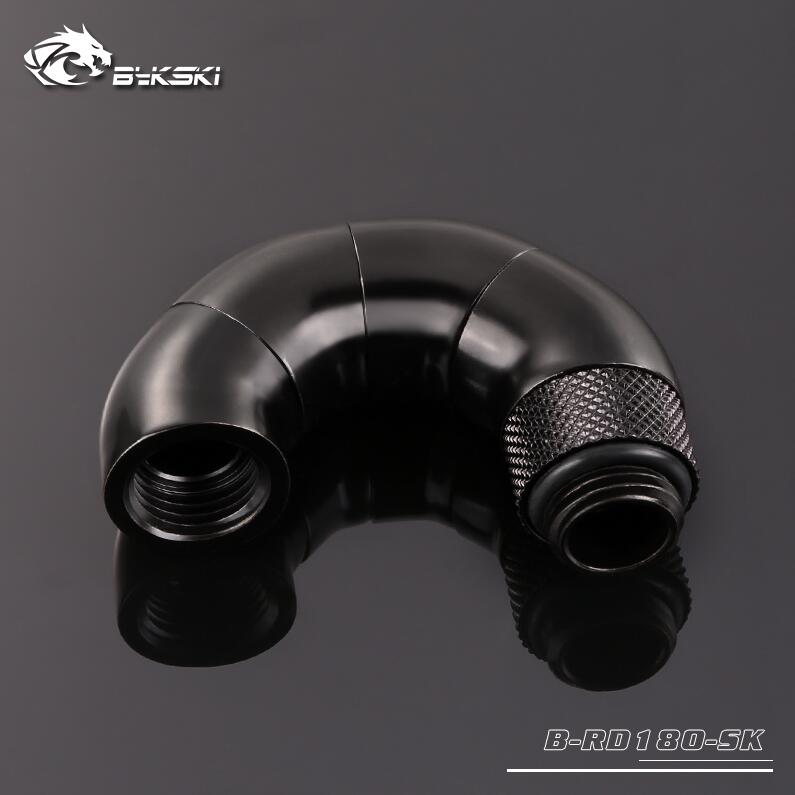 Bykski 180 Degree Zigzag Rotatable Fittings, Four-stage Male To Female Rotatable Fittings, B-RD180-SK
