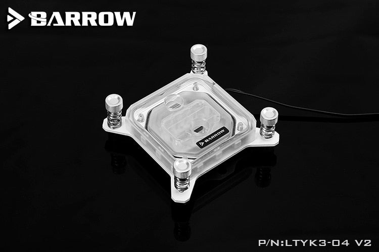 Barrow LTYK3-04-V2, For Intel Lga115x CPU Water Blocks, LRC RGB v2 Acrylic Microcutting Microwaterway | Liquid Cooling Block