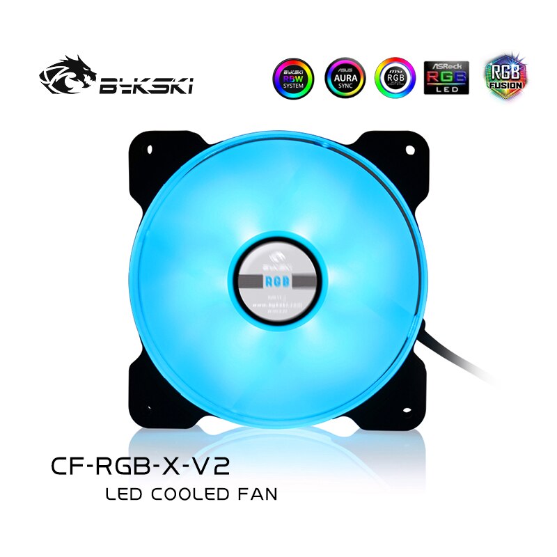 Bykski 120mm Rgb Fan Cooler 12v 4pin Compatible With 120/240/360/480mm Radiators Water Cooling Fans Case Fan, CF-RGB-X-V2