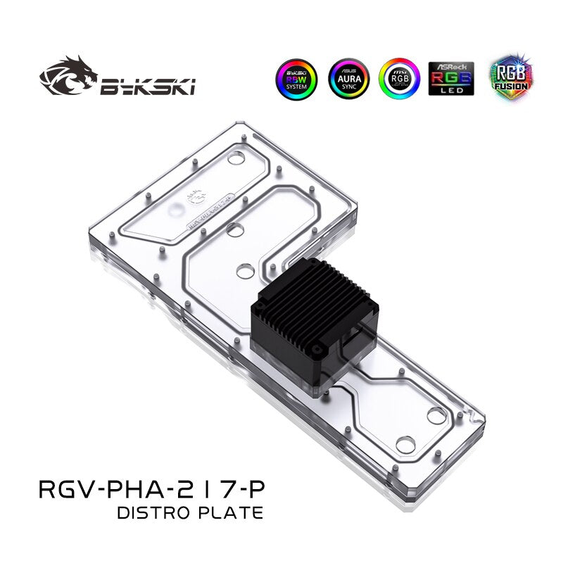 Cartes de voies navigables Bykski RGV-PHA-217-P pour boîtier Phanteks ES217XE pour bloc d'eau CPU Intel et construction GPU unique
