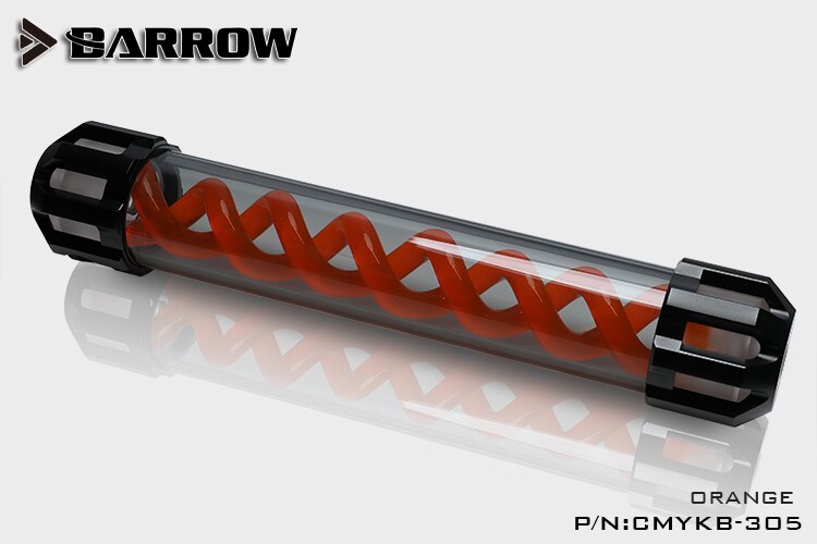 Barrow CMYKB-305 Dark Night Virus-T Reservoirs Aluminum Alloy Cover + Acrylic Body Multiple | PC Water Cooling Accessory