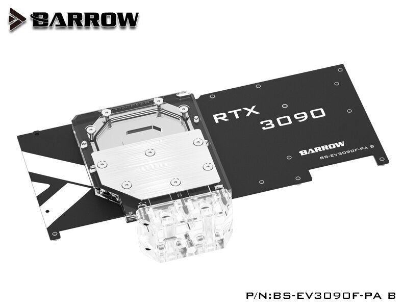 Barrow 3080 GPU Water Cooling Block Backplane For EVGA RTX3090 3080 FTW3 ULTRA , Active Water cooled | Water Cooling Block