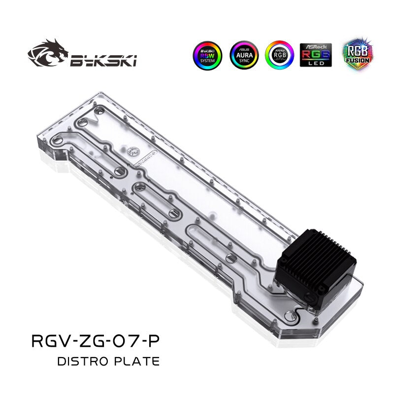 Bykski RGV-ZG-07-P, cartes de voies navigables pour boîtier Zeaginal-07, Bykski RBW, pour bloc d'eau CPU Intel et construction GPU unique
