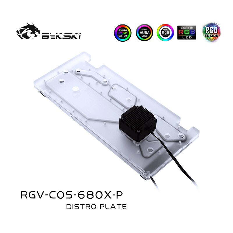 Bykski Corsair 680X cartes de voies navigables pour bloc CPU Intel et bâtiment GPU unique 5V A - plaque de Distribution de refroidissement par eau rvb