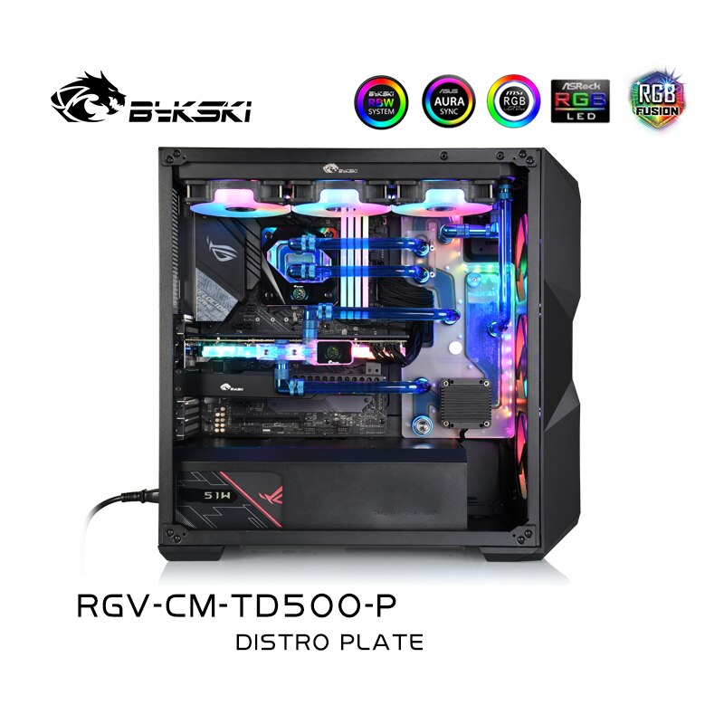 Bykski Waterway Cooling Kit For Cooler Master TD500-MESH Case, 5V ARGB, For Single GPU Building, RGV-CM-TD500-P
