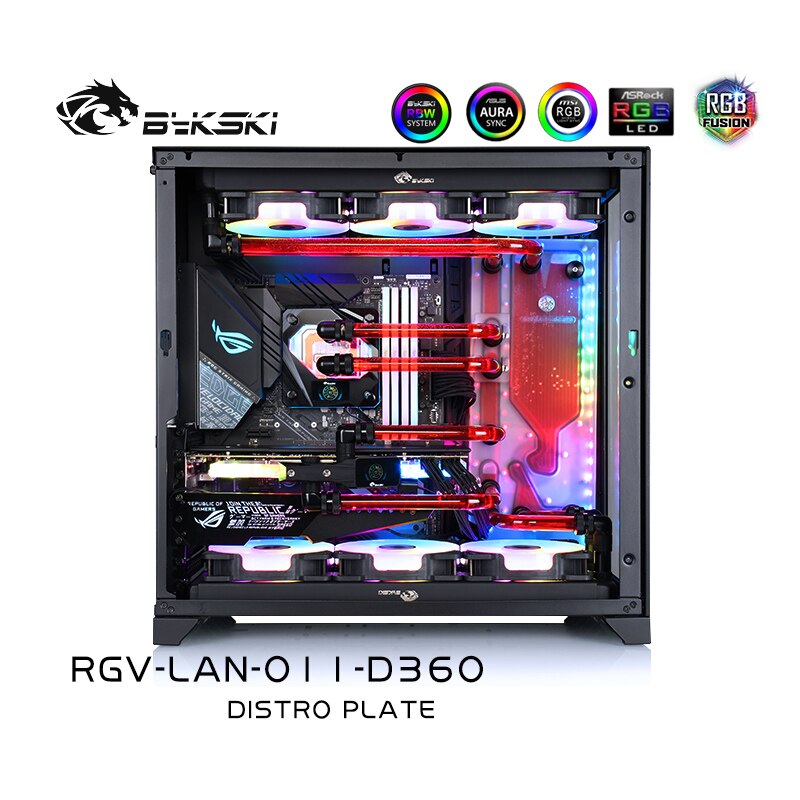 Kit de programme de carte de voie navigable Bykski pour plaque de distribution de boîtier Lian Li O11 avec Double 360 radiateur Cpu/Gpu bloc RGV-LAN-O11-D360