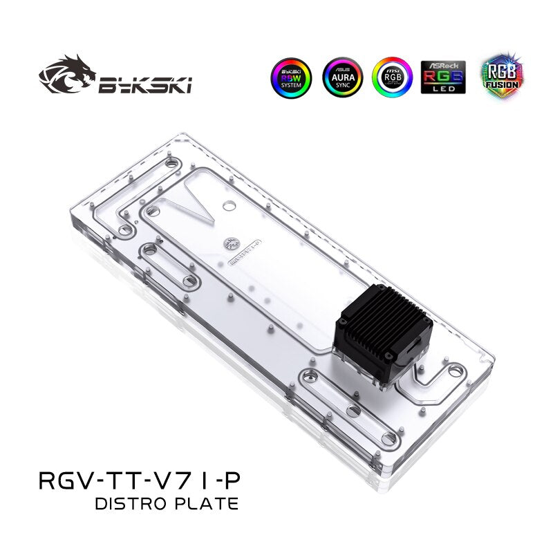 BYKSKI Waterway Board RGV-TT-V71-P pour boîtier d'ordinateur Thermaltake View 71, Solution de refroidissement par eau de plaque de distribution