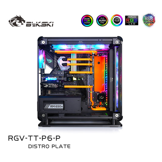 Bykski Distro Plate Kit For Thermaltake Core P6 TG Case, 5V A-RGB Complete Loop For Single GPU PC Building, | Distro Plate