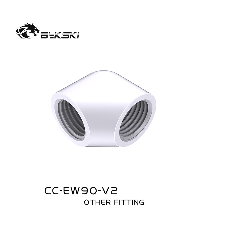 Bykski Double Female Internal Thread 90 Degree Fittings, G1/4'' Thread Multiple Color, CC-EW90-V2