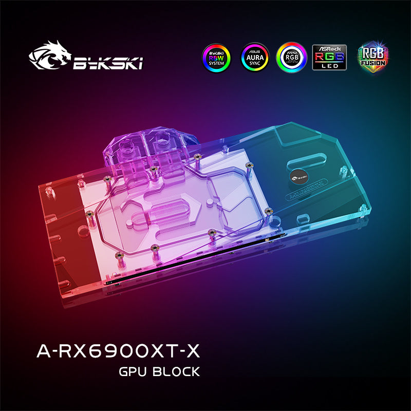 Bloc de refroidissement par eau Bykski 6900 6800 GPU, refroidisseur à couverture complète pour AMD Founder Edition Radeon RX 6900 6800 XT, A-RX6900XT-X
