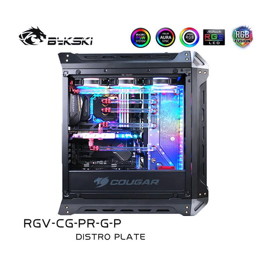 Bykski RGV-CG-PR-G-P, Waterway Boards For Cougar Panzer G Case, RBW 5V Lighting, For Intel CPU Water | Liquid Cooling Block