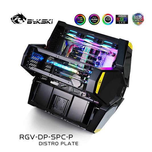 Bykski RGV-DP-SPC-P, Waterway Boards Kit For DeepCool Quadstellar Case, RBW Waterway Board CPU/GPU | Water Cooling Block
