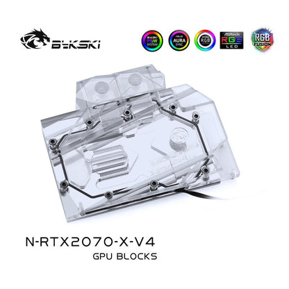 Bykski GPU Water Cooling Block For NVIDIA RTX 2070/2060Super Founder Edition, Leadtek 4000 / Maxsun TurboX2, N-RTX2070-X-V4