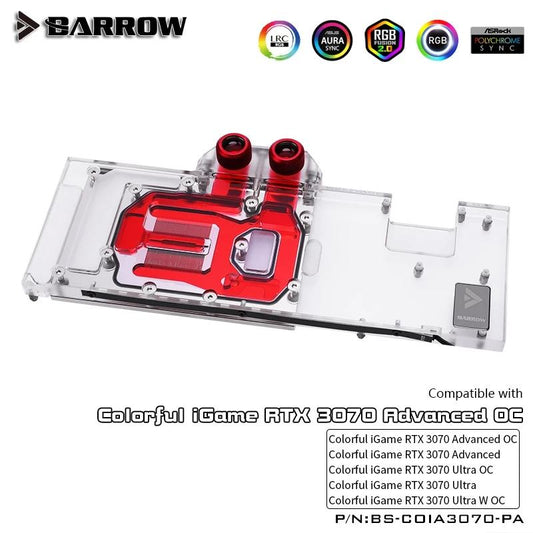 FormulaMod Barrow RTX 3070 full-cover GPU waterblock — silent local AI workload cooling (view 2)