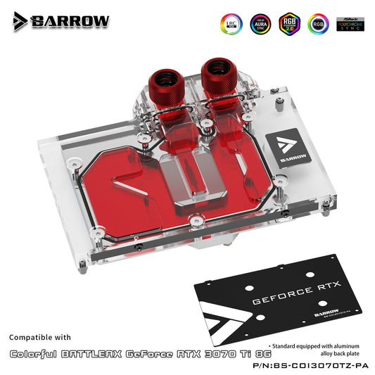 FormulaMod Barrow RTX 3070 Ti full-cover GPU waterblock — silent local AI workload cooling