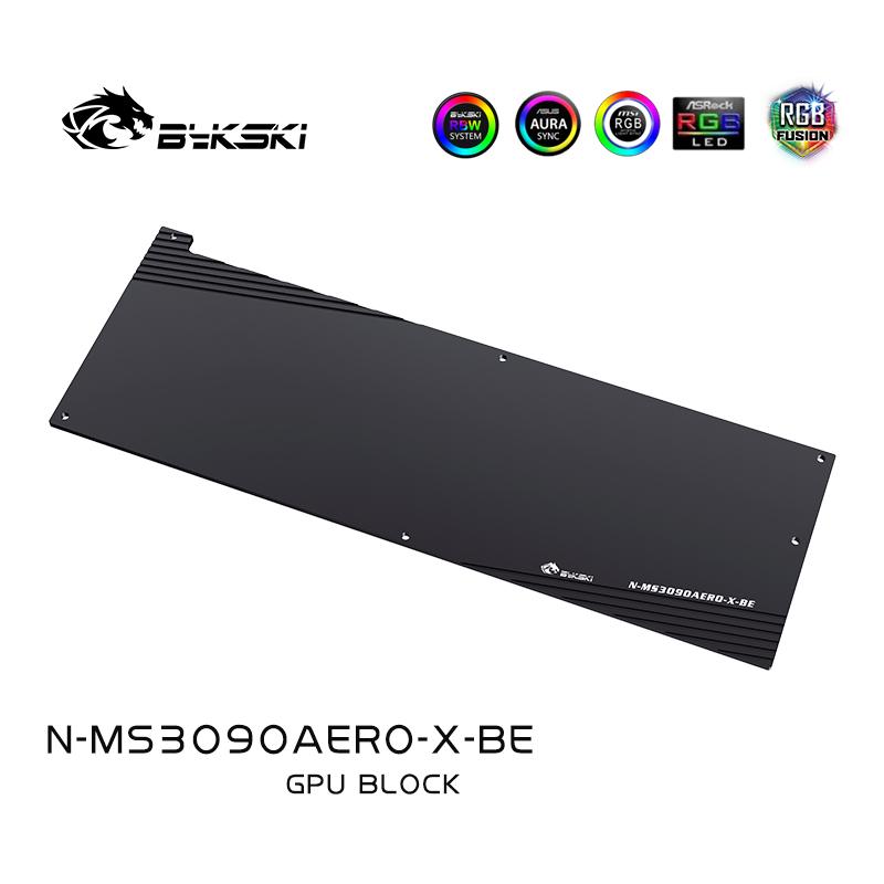Bykski N-MS3090AERO-X bloc de refroidissement par eau GPU avec fond de panier pour MSI RTX 3090 Areo 24G, système de refroidissement liquide de carte graphique