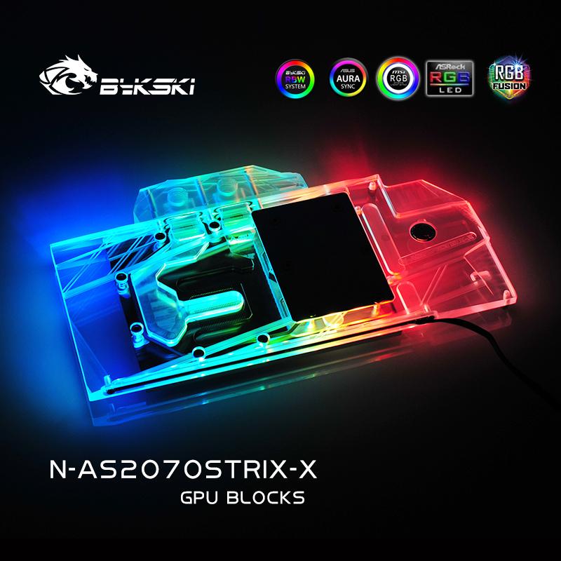 Bykski Full Cover Graphics Card Water Cooling Block, For Asus ROG STRIX RTX 2060/2060Super/2070 Gaming, N-AS2070STRIX-X