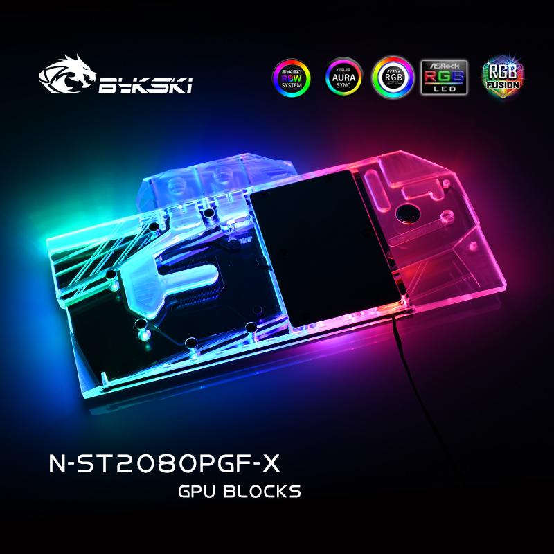 Bykski N-ST2080PGF-X, bloc de refroidissement par eau de carte graphique à couverture complète pour Zotac RTX2080 8GD6 PGF OC12, RTX2070 8GD6 PGF OC