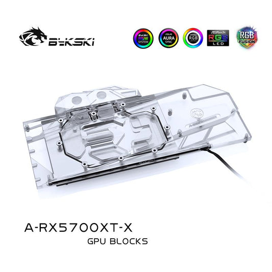 Bykski Full Cover Graphics Card Water Cooling Block, For AMD RX 5700 XT / 5700 Founder Edition, A-RX5700XT-X