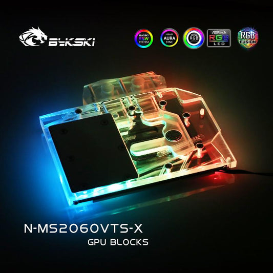 Bykski N-MS2060VTS-X GPU Water Cooling Block For MSI RTX 2060 Ventus XS 6G OC / GTX 1660 Ventus XS 6G | Water Cooling Block
