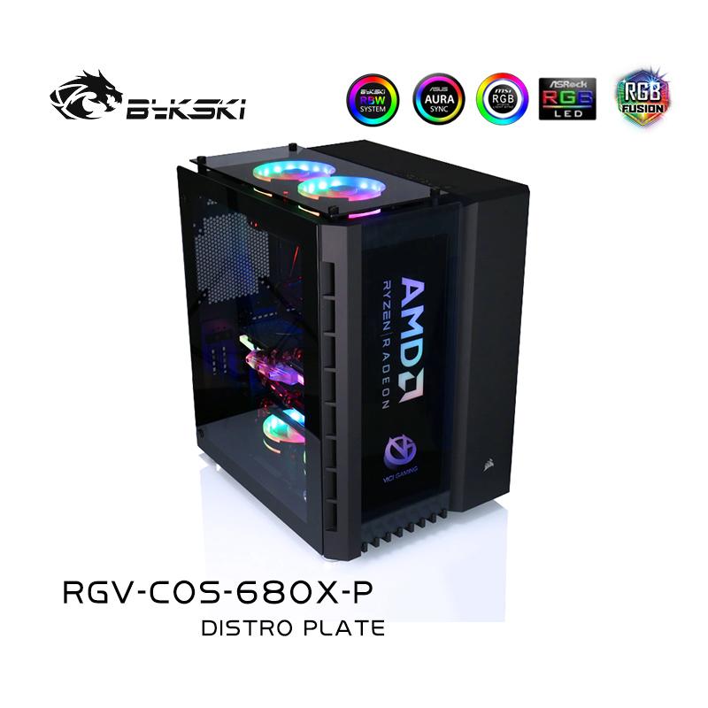 Plaque de distribution Bykski pour boîtier Corsair 680X, cartes de voies navigables pour bloc d'eau CPU Intel et bâtiment GPU unique, RGV-COS-680X-P
