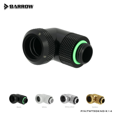 Barrow 90 Degree Rotary Hard Tube Fittings, G1/4 Adapters For OD12mm/14mm Hard Tubes, | Water Cooling Fitting
