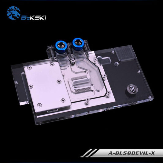 Bykski A-DL58DEVIL-X, Full Cover Graphics Card Water Cooling Block for Dataland DEVIL RX 580 | Water Cooling Block