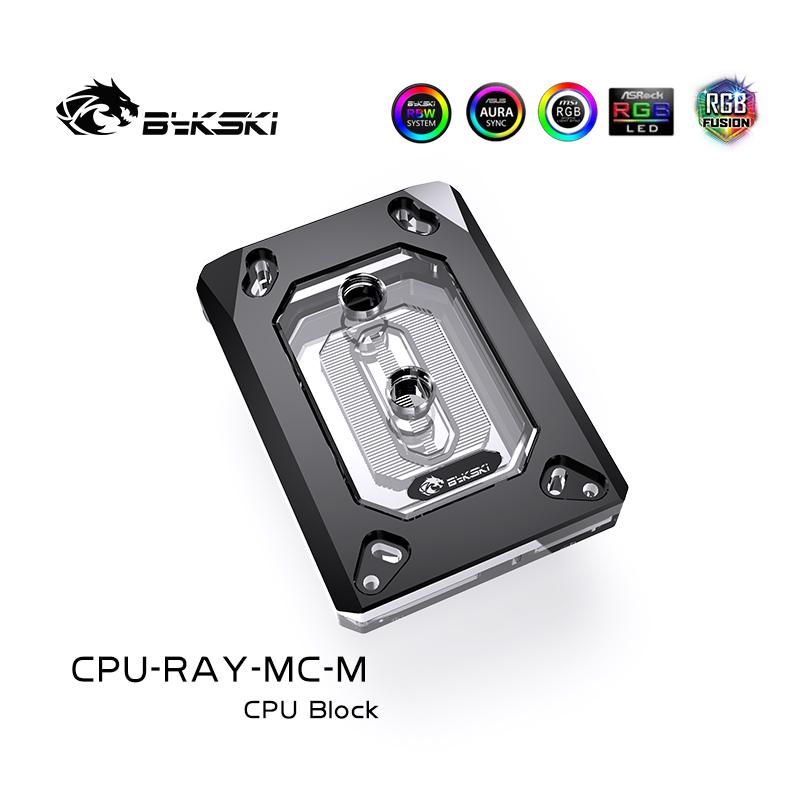 Bykski refroidisseur de processeur bloc de refroidissement par eau pour AMD acrylique RGB refroidisseur de processeur Micro voie navigable système de refroidissement liquide CPU-RAY-MC-M
