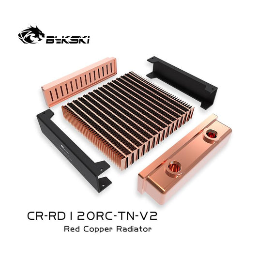 Bykski 120mm Copper Radiator RC Series High-performance Heat Dissipation 30mm Thickness for 12cm Fan | Custom Loop Radiator