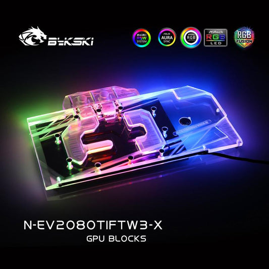 FormulaMod Bykski RTX 2080Ti full-cover GPU waterblock — silent local AI workload cooling (view 2)