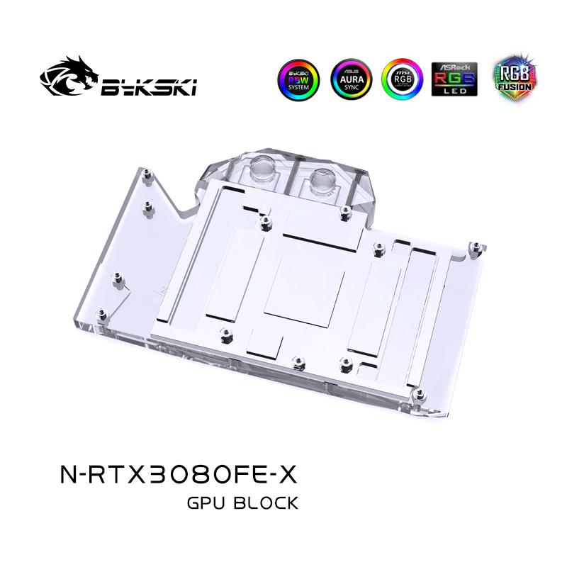 Bykski 3080 GPU Water Cooling Block For Nvida RTX 3080/3080Ti Founder Edition, Graphics Card Liquid Cooler System, N-RTX3080FE-X