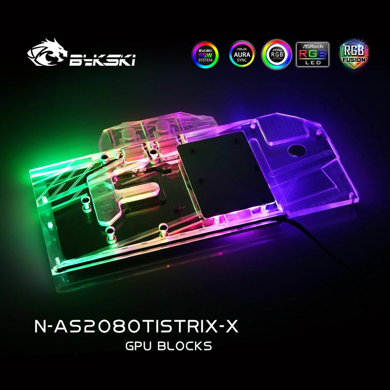 Bykski Full Cover Graphics Card Water Cooling Block, For Asus Rog Strix RTX 2080 Ti, N-AS2080TISTRIX-X