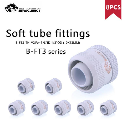 Bykski Soft Tube Fitting Bykski Water Cooling Adapter 10x16mm 10x13mm Flexible Pipe, 8pcs/lot, | Water Cooling Fitting