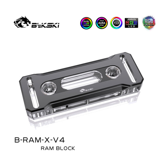 Bykski RAM Water Cooling Block Support Dual Channel Memory Cooler RAM Heatsinks RGB Radiator Copper, | Water Cooling Block