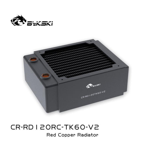 Bykski 120mm Copper Radiator RC Series High-performance Heat Dissipation 60mm Thickness for 12cm Fan | Custom Loop Radiator