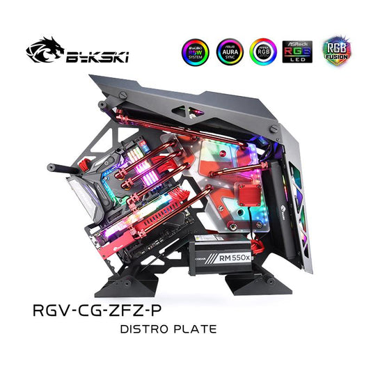 Bykski RGV-CG-ZFZ-P Distro Plate Kit For Cougar Conquer Case , RBW Waterway Board CPU/GPU Water Block Program | Distro Plate