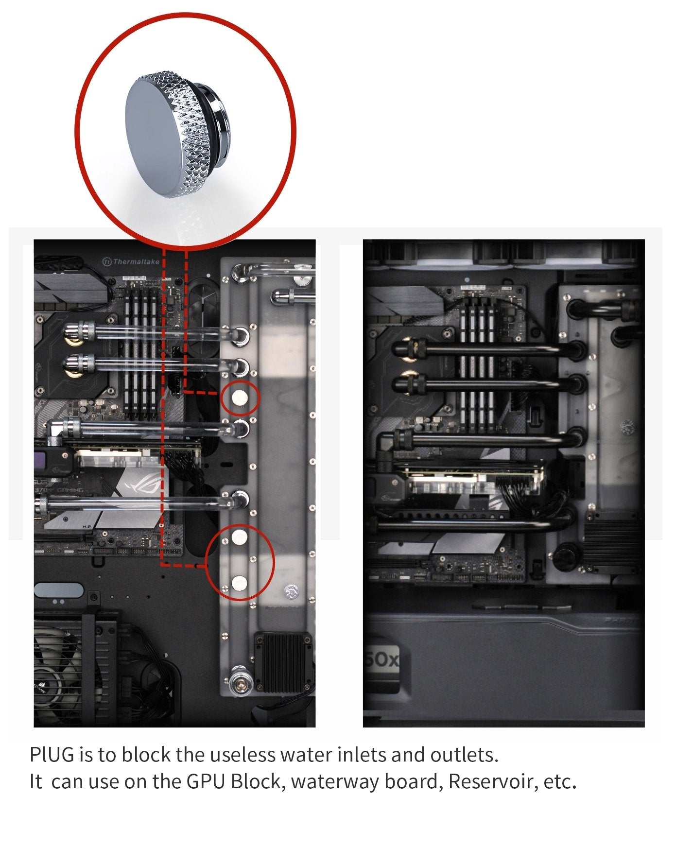 FormulaMod G1/4" thread Plug Fitting, Hand tighten the lock sealing plug for water cooling computer accessories