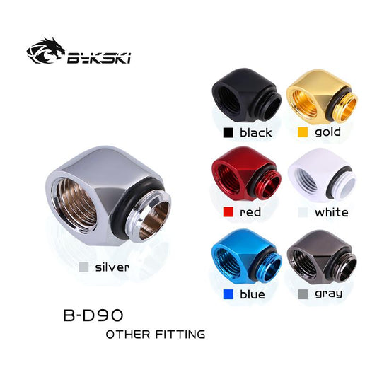 Bykski B-D90 Boutique , multiple colour, G1/4'' 90degree fittings , for changing the hoses/tubes's fittings connecting direction