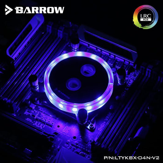 Barrow LTYKBX-04N-V2, For Intel LgaX99/X299 CPU Water Blocks, LRC RGB v2 Acrylic Microcutting | Liquid Cooling Block