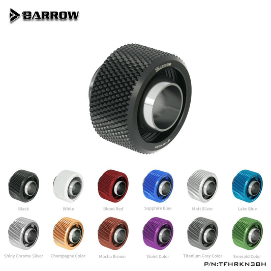 Barrow Soft Tube Fitting For 10x16 mm (3/8"ID*5/8"OD), G1/4" Compression Connector, Water Cooling Soft Tubing Compression Adapter, TFHRKN38H