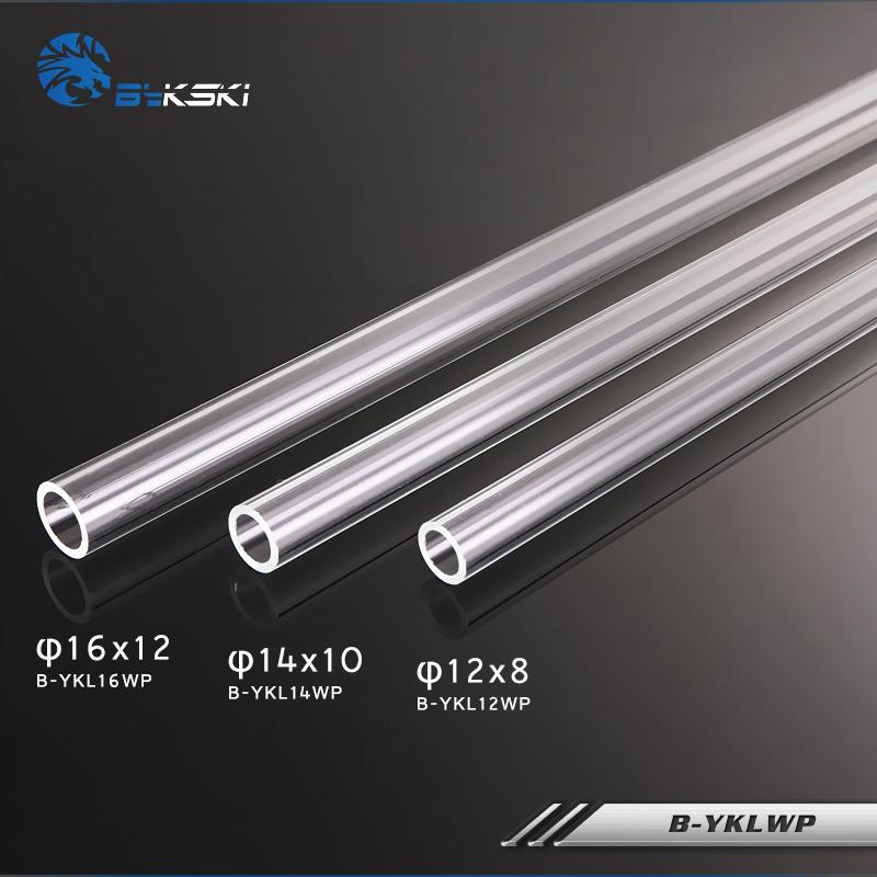 Bykski B-YKLWP, 500mm Acrylic Hard Tubes, High Quality Acrylic Light Transmission, 12x8/14x10/12x16mm, 2 Tubes/lot