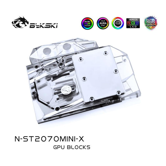 Bykski Full Cover Graphics Card Water Cooling Block, For Zotac RTX 2060/2070Super/2070 MINI/Gaming Twin Fan, N-ST2070MINI-X