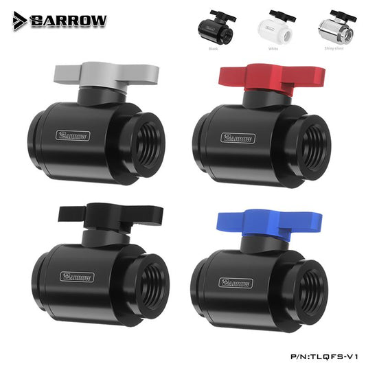 Barrow Mini Ball Valves, Multiple Colour Aluminium Handle, Female To Female Water Cooling Valve, | Water Cooling Valve