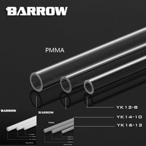 Barrow 500mm Transparent Acrylic Hard Tubes, High Quality 8*12mm/10*14mm/12*16mm Water Cooling Hard Tubes, | Hard Tubing