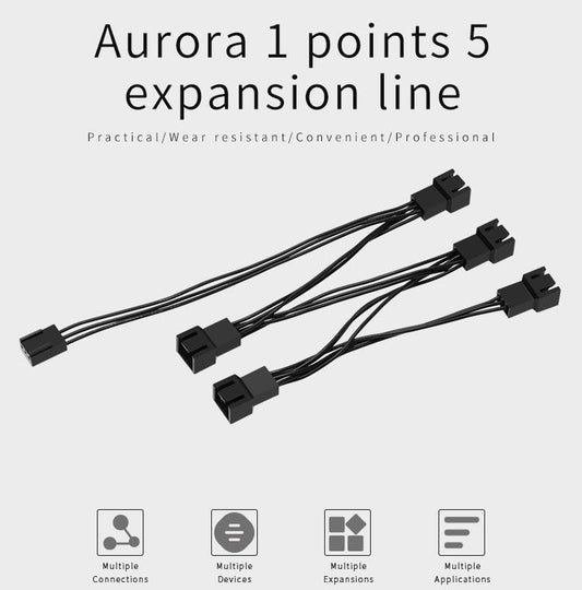 Barrow ARKZXS1-5, LRC 2.0 5V Aurora manual controller 1 to 5 extended line for LRC RGB v2 manual controller | RGB Lighting
