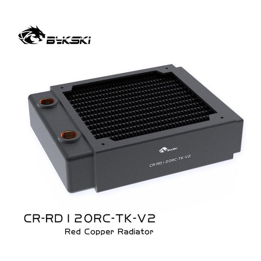 Bykski 120mm Copper Radiator RC Series High-performance Heat Dissipation 40mm Thickness for 12cm Fan | Custom Loop Radiator