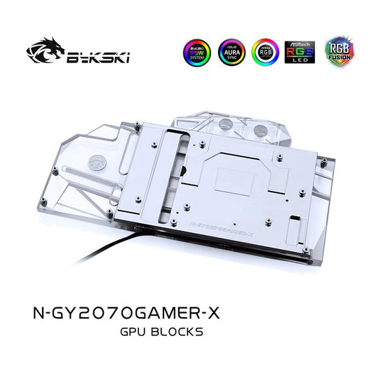 FormulaMod Bykski RTX 2070 full-cover GPU waterblock — silent local AI workload cooling (view 2)